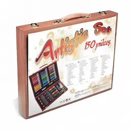 Дитячий набір для малювання і творчості 150 предметів у дерев'яній валізі artistic set - мініатюра 8