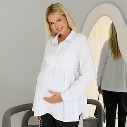 Блузка для вагітних та годуючих з шнурівкою Venice Lullababe розмір L (46) Білий
