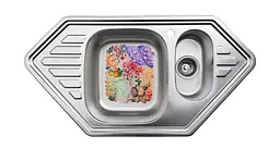 Кухонна мийка Romzha Meduza 1.5C Satin RO49644, Сірий - мініатюра 2