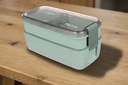 Ланч-бокс еко на 2 яруси з приборами Laprida Delicious lunch 02 Зелений 750 мл (64-21-1172) - мініатюра 4