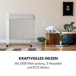 Масляний радіатор KLARSTEIN Thermaxx Heatstream 2500 Вт (10035055) - мініатюра 9