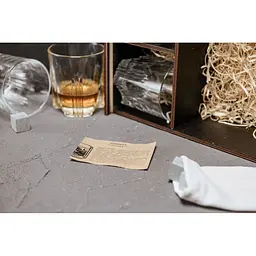 Подарунковий набір Whiskey Stones камені для віскі у дерев'яному пеналі №8 + 4 склянки Bormioli Rocco Selecta + щипці + мішечок - мініатюра 4