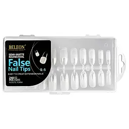 Тіпси для нарощування нігтів BELEON False Nail Tips овальні напівматові 240 шт.