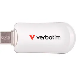 Флеш-накопичувач Verbatim Plectra USB-C White 512 GB USB 3.2 Gen 1 (30231) - мініатюра 2
