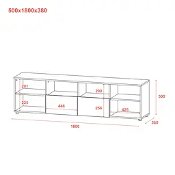 Комод Doros Рон 4 2 фасади 2 шухляди Кашемір 180х38х50 (41516046) - мініатюра 8