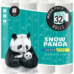 Уцінка. Туалетний папір Сніжна Панда Extra Care Sensitive, 32 рулони