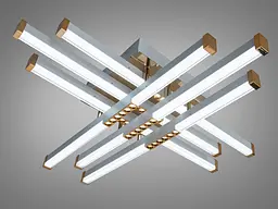 Сучасна стельова LED-люстра Diasha 2532WH+G dimmer Лінії білий+золото, 80Вт, 68 см, 10-20m² - мініатюра 2