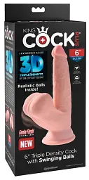 Фалоімітатор King Cock Plus TDC With 6", 19.5 см (тілесний) - мініатюра 6