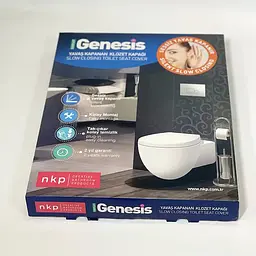 Сидіння для унітазу з мікроліфтом дюропласт антибактеріальне Genesis NKP 0401 Soft Close+Quick Release - мініатюра 3