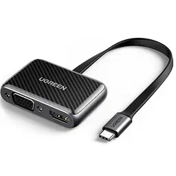 Перехідник Ugreen USB2.0 to HDMI+VGA (HDMI 1.4b 3D/4K*2K30Hz+VGA 1080P60Hz CM303) black (70549) - мініатюра 1
