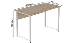 Комп'ютерний стіл Ferrum-decor Курт 75x100x70 білий ДСП Дуб Сан-Марино 32мм (FRD-102234) - мініатюра 4