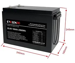Акумуляторна батарея для ДБЖ Cyclen LiFePO4 25.6 V / 100 А*ч (44-00080) - мініатюра 4