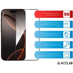 Скло захисне ACCLAB Full Glue Apple iPhone 16 Pro Black (1283126593277) - мініатюра 3