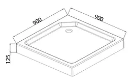 Душовий піддон із сифоном Mixxus Cubic ST01-90x90x13 діаметр зливу 52 мм MI6917 Білий - мініатюра 4