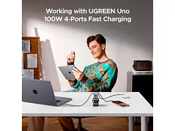 Мережевий зарядний пристрій UGREEN Uno RG Display Gan Charger 100 W X688 (45515B) - мініатюра 5
