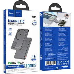 Зовнішній акумулятор Hoco Q26A Joy MagSafe 10000 mAh 20W Metal Gray [117332] - мініатюра 5