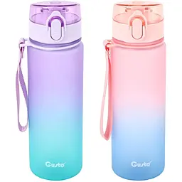 Пляшка для води Gusto GT-699008-450 Step 450 мл рожева (144365) - мініатюра 2