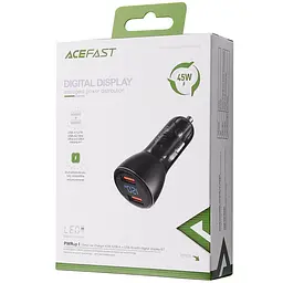 АЗП Acefast B7 QC3.0 45W (2USB-A) Transparent black - мініатюра 4