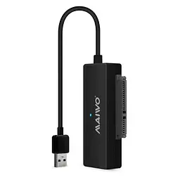 Адаптер USB Maiwo K10435A, чорний, USB 3.0 - SATA, 50 см, блок живлення (12V/2A) у комплекті