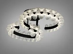 Сучасна стельова LED люстра Diasha 2511/500+400BK чорна 80W з пультом 14 м2 - мініатюра 3
