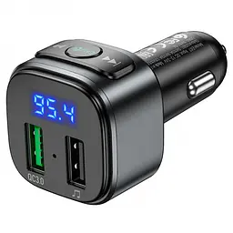 Автомобільний FM-трансмітер модулятор Bluetooth MP3 HOCO E67 Fighter QC3.0 - мініатюра 3