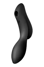 Стимулятор Satisfyer Curvy Trinity 2 Вакуумный клиторальный и массажер для точки G, 16.8х3.8 см чёрный