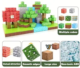 Магнітний конструктор Minecraft 300 шт по грі Майнкрафт Цегляний будинок Mk001002.3 - мініатюра 7