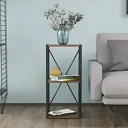 Етажерка 3/34 Ferrum-decor Серії Коннект 73x34x28 чорний ДСП Дуб Сонома Трюфель 16мм (FRD-104293)