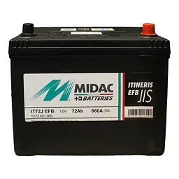 Акумулятор 6СТ-72A MIDAC ITINERIS EFB- STOP & START Asia, 12V, 72Ah (-/+), EN660А - мініатюра 2