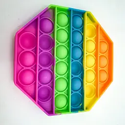 Сенсорна іграшка антистрес силіконова нескінченна пухирця поп іт UKC Pop It Fidget восьмигранник веселка - мініатюра 3