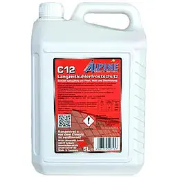 Антифриз Alpine C12 Langzeitkuhlerfrostschutz MB 325.3, MAN 324-SNF, VW TL 774-D концентрат 5 л червоний