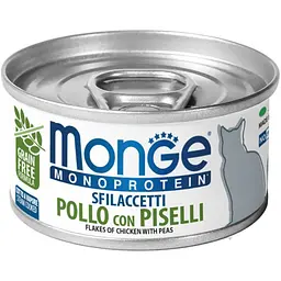 Вологий корм для котів Monge Monoprotein Solo Pollo con piselli з куркою та зеленим горошком 80 г