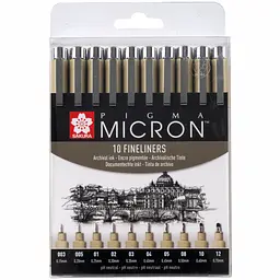 Набір лінерів Pigma Micron 10 шт Чорний Sakura