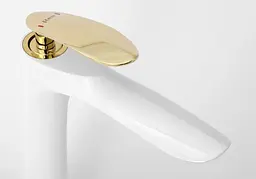Змішувач для умивальника Rea Orbit біло-золотий (REA-B2052) - мініатюра 6