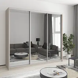 Шафа-купе тридверна MebelStar Стандарт AL 3 Дзеркала 230x60x210 см Кашемір (MBS-3009)