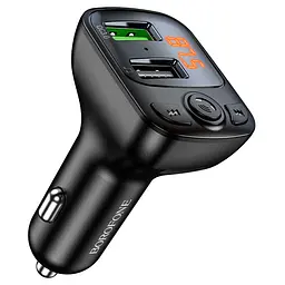 АЗП FM модулятор Borofone BC41 Eminency QC3.0 2USB-A Чорний - мініатюра 2
