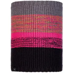 Бафф Buff Knitted & Polar Neckwarmer Alyona Melange Grey Чорний-Рожевий
