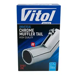 Насадка на подвійний глушник Vitol 300 x 2-89 x 64 мм Хром (НГ-0260A) - мініатюра 4
