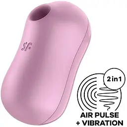 Вакуумний стимулятор із вібрацією Satisfyer Cotton Candy Фіолетовий - мініатюра 2