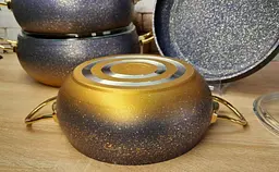Набір каструль O.M.S. Collection 3023 з гранітним покриттям 7 предметів Синій (Туреччина) - мініатюра 3