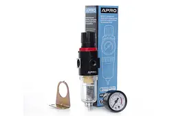 Редуктор тиску для пневмаінструменту з фільтром Apro 1/4" x 10 бар - мініатюра 3