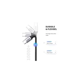 Дата кабель USB-C to USB-C 2.0m 60W 3A PD3.0/QC4.0 480Mbps aluminum braid Ugreen (50152) - мініатюра 4