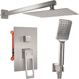 Душова система прихованого монтажу Rea Parker + Box nikiel brushed REA-P9142, Никель