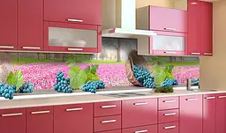 Кухонний фартух Синій виноград вінілова наклейка для кухні поле Природа Рожевий Happy Pocket Z181374 - мініатюра 2