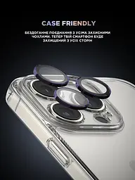 Захисне скло для камери Apple iPhone 14 Pro Max/14 Pro, Supreme BI, фіолетовий колір, з рамкою, глянцеве скло для захисту лінз, протиударне, прозоре, з клейовим шаром по контуру, не впливає на якість фото, ArmorStandart (ARM76596) - мініатюра 6