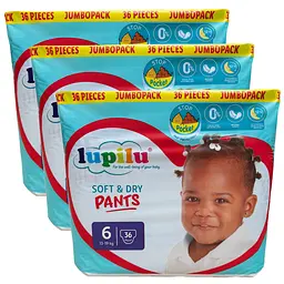 Підгузки-трусики Lupilu Soft & Dry 6 (13-19 кг) 108 шт