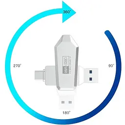 Флеш-пам'ять XO U50 USB-Type-C 3.0 128 Gb сталевий (MAW-44129_685) - мініатюра 6