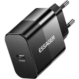 Зарядний пристрій Essager USB-C PD20W + cable USB-C to USB-C 60W black (E20JSB1-SYTT1-T) - мініатюра 4