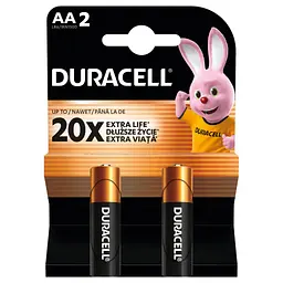 Батарейка Duracell AA лужні 2 шт. в упаковці (5000394058163 / 81551267)