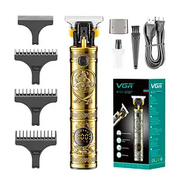 Триммер VGR V-097, 4 насадки, 7000 RPM, 2500 mAh, Gold